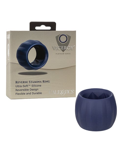 CalExotics Viceroy Reverse Stamina Ring - Blue Penis Toys