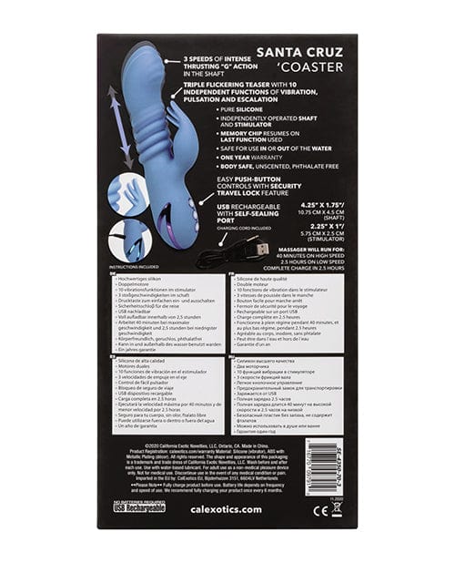 CalExotics California Dreaming Santa Cruz Coaster - Blue Vibrators