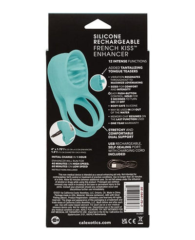 CalExotics Couple's Enhancers Silicone Rechargeable French Kiss Enhancer - Teal Vibrators