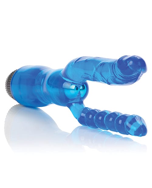 CalExotics Crystalessence 5" Dual Penetrator - Blue Vibrators