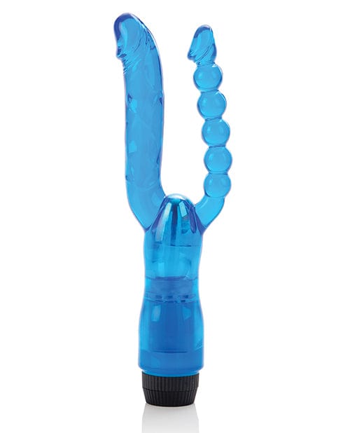 CalExotics Crystalessence 5" Dual Penetrator - Blue Vibrators