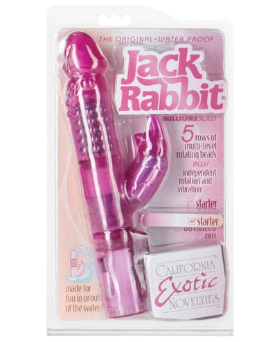 CalExotics Jack Rabbits with Floating Beads Waterproof Pink Vibrators