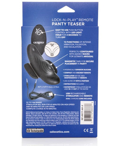 CalExotics Lock-n-play Remote Panty Teaser - Black Vibrators