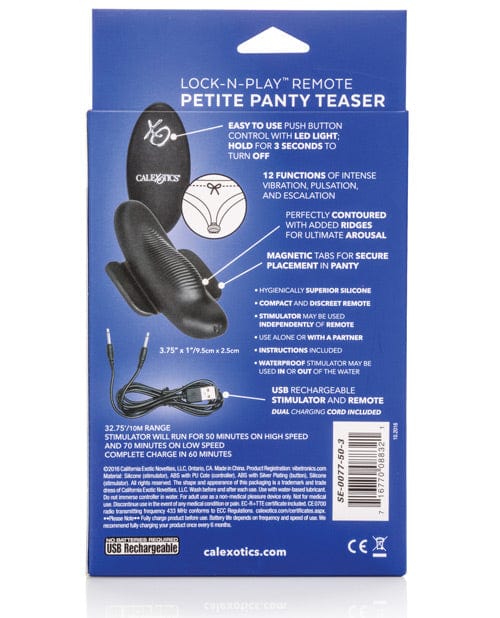 Lock-n-play Remote Petite Panty Teaser - Black