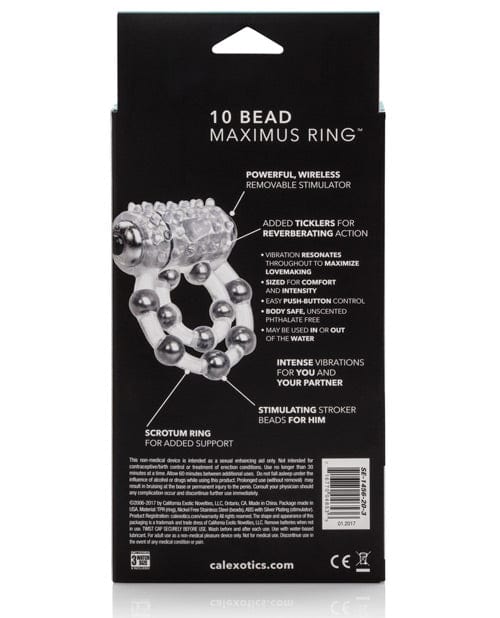 CalExotics Maximus Enhancement Ring 10 Stroker Beads - Clear Vibrators