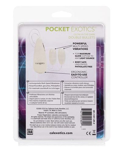 CalExotics Pocket Exotics Glow In The Dark Double Bullets Vibrators