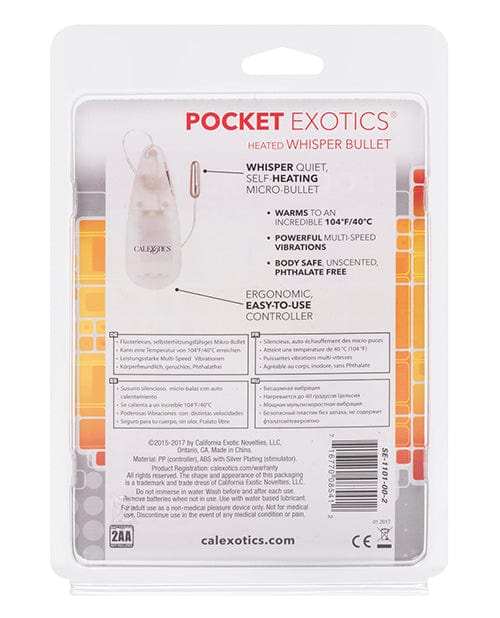 CalExotics Pocket Exotics Heated Whisper Bullet - Silver Vibrators