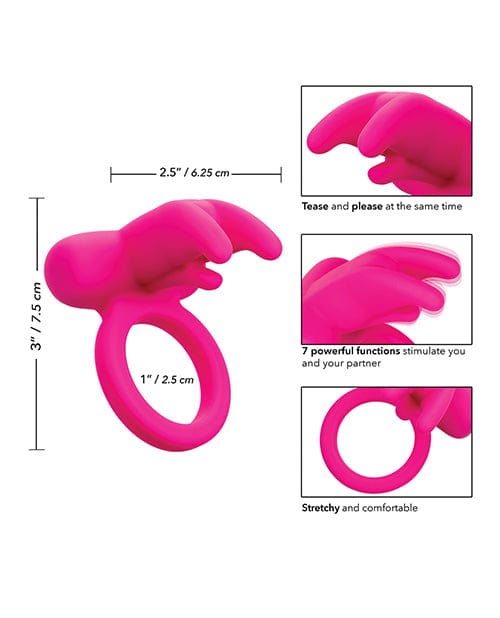 CalExotics Silicone Rechargeable Triple Clit Flicker - Pink Vibrators