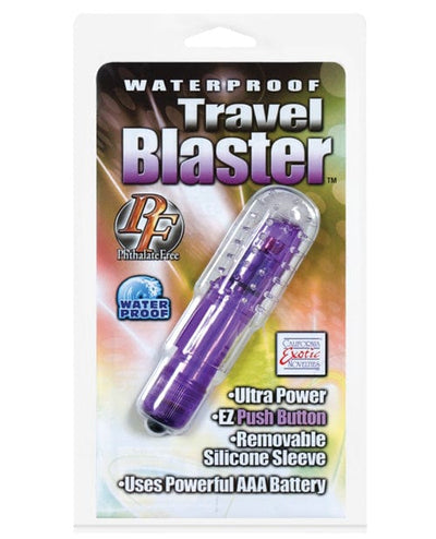 CalExotics Travel Blaster with Silicone Sleeve Waterproof Purple Vibrators