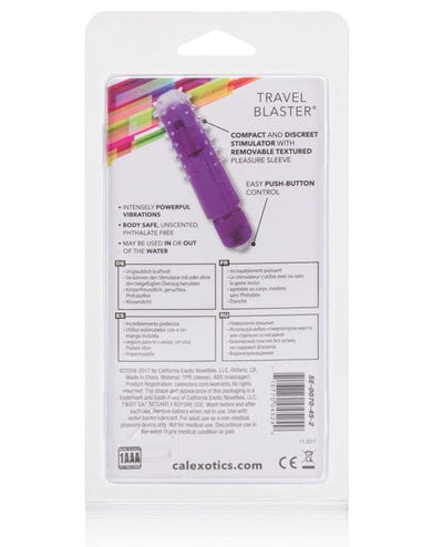 CalExotics Travel Blaster with Silicone Sleeve Waterproof Purple Vibrators