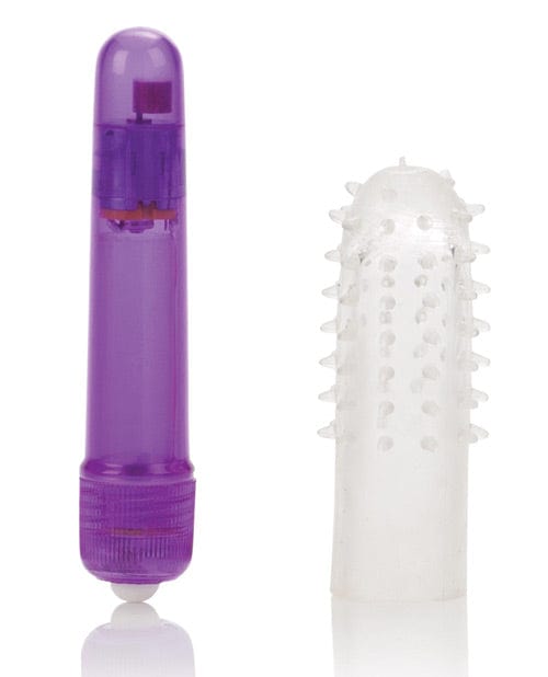 CalExotics Travel Blaster with Silicone Sleeve Waterproof Purple Vibrators