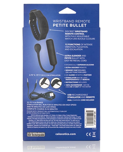CalExotics Wristband Remote Petite Bullet - Black Vibrators