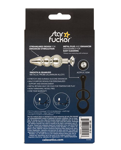 California Exotic Novelties Star Fucker Beaded Gem Plug W-silicone Enhancer - Black Anal Toys