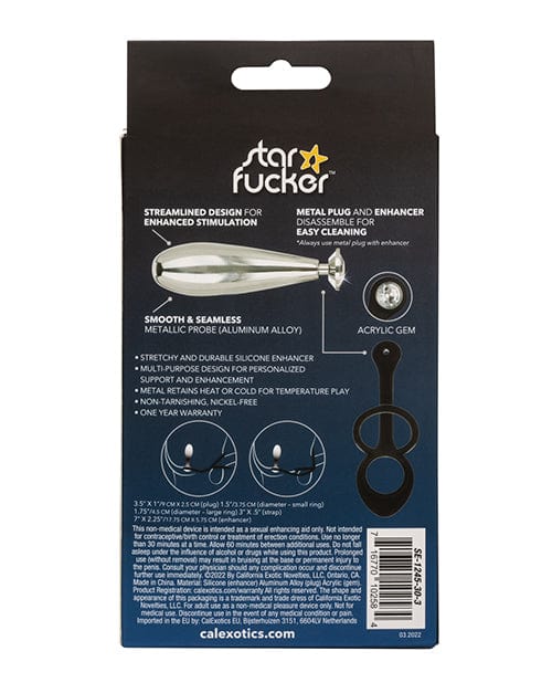 California Exotic Novelties Star Fucker Glider Gem Plug W-silicone Enhancer - Black Anal Toys
