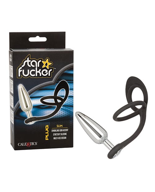 California Exotic Novelties Star Fucker Slim Gem Plug W-silicone Enhancer - Black Anal Toys