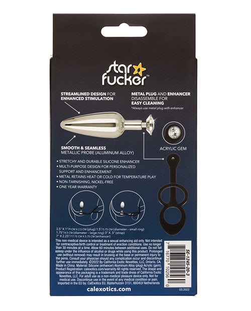 California Exotic Novelties Star Fucker Slim Gem Plug W-silicone Enhancer - Black Anal Toys