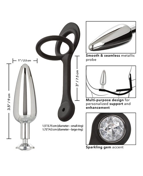 California Exotic Novelties Star Fucker Slim Gem Plug W-silicone Enhancer - Black Anal Toys