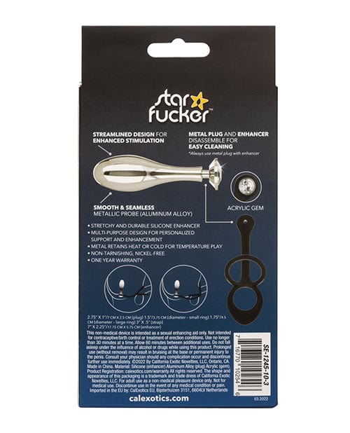 California Exotic Novelties Star Fucker Teardrop Gem Plug W-silicone Enhancer - Black Anal Toys
