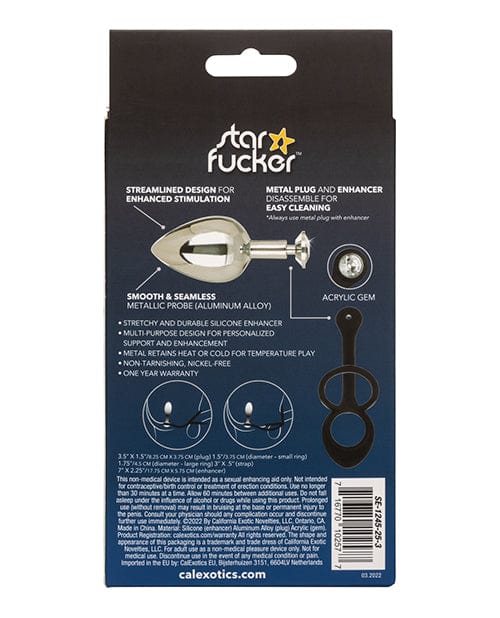 California Exotic Novelties Star Fucker Xl Teardrop Gem Plug W-silicone Enhancer - Black Anal Toys