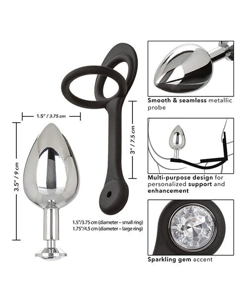 California Exotic Novelties Star Fucker Xl Teardrop Gem Plug W-silicone Enhancer - Black Anal Toys