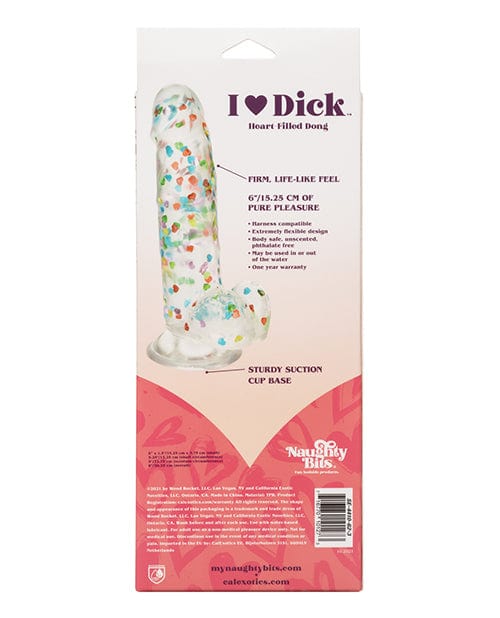 California Exotic Novelties Naughty Bits I Love Dick Heart Filled Dong - Multicolor Dildos