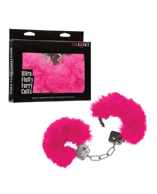 California Exotic Novelties Ultra Fluffy Furry Cuffs Pink Kink &amp; BDSM