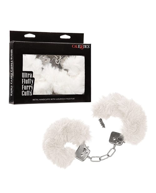 California Exotic Novelties Ultra Fluffy Furry Cuffs White Kink &amp; BDSM