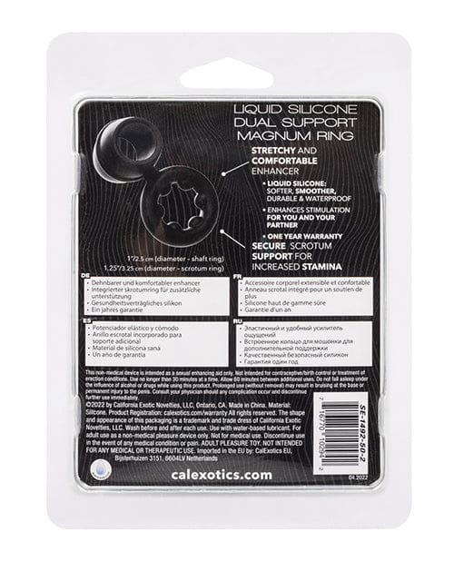 California Exotic Novelties Alpha Liquid Silicone Dual Magnum Ring - Black Penis Toys