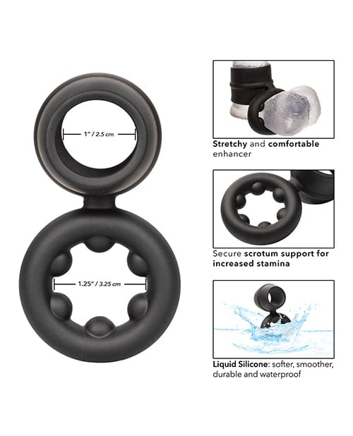 California Exotic Novelties Alpha Liquid Silicone Dual Magnum Ring - Black Penis Toys