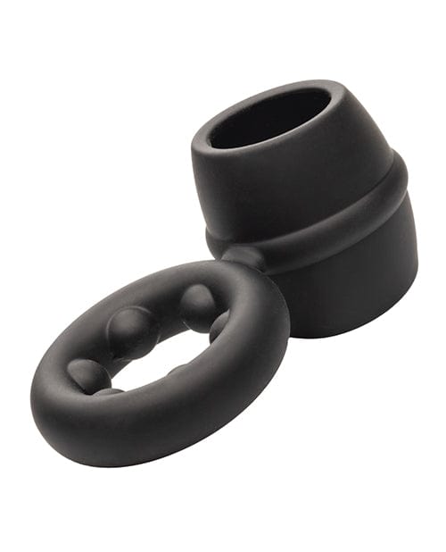 California Exotic Novelties Alpha Liquid Silicone Dual Magnum Ring - Black Penis Toys