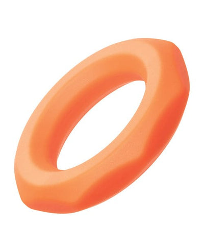 California Exotic Novelties Alpha Liquid Silicone Sexagon Ring - Orange Penis Toys