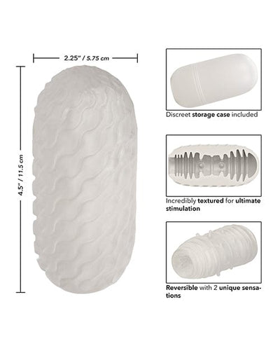 California Exotic Novelties Boundless Reversible Ribbed Stroker - White Penis Toys