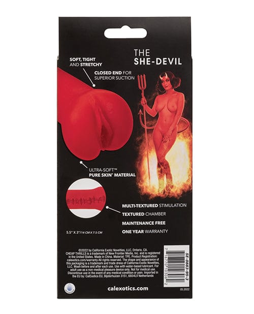 California Exotic Novelties Cheap Thrills The She-devil Pussy Masturbator - Red Penis Toys