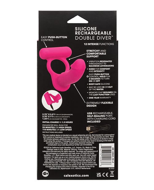 California Exotic Novelties Silicone Rechargeable Double Diver - Pink Penis Toys
