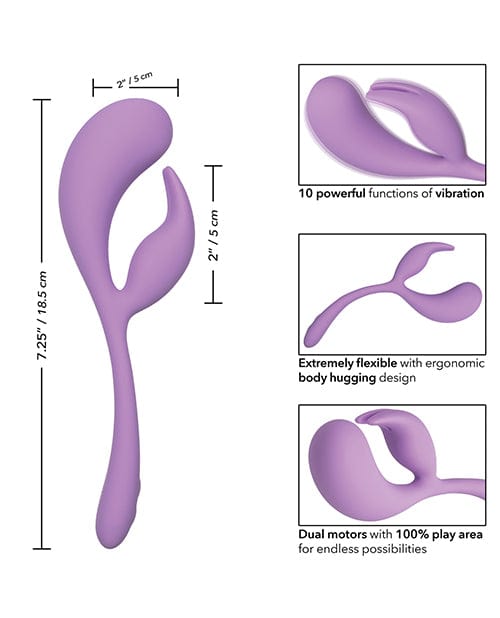 California Exotic Novelties Elle Liquid Silicone Dual Flicker - Purple Vibrators
