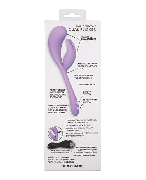 California Exotic Novelties Elle Liquid Silicone Dual Flicker - Purple Vibrators
