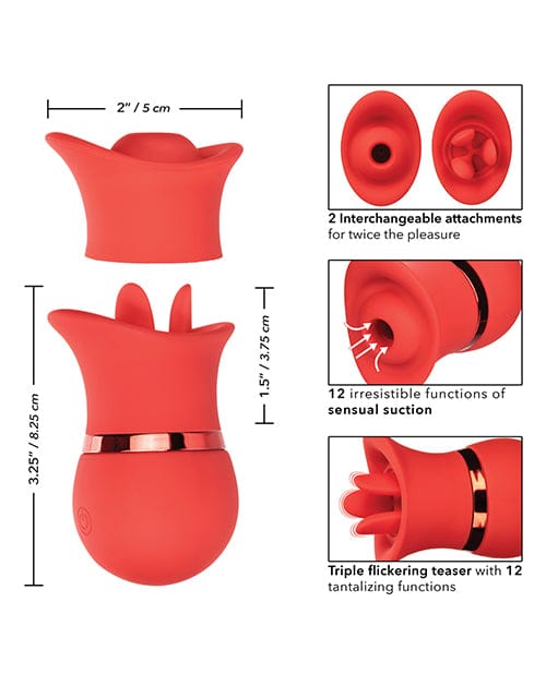 California Exotic Novelties French Kiss Suck &amp; Play Interchangeable Set - Red Vibrators