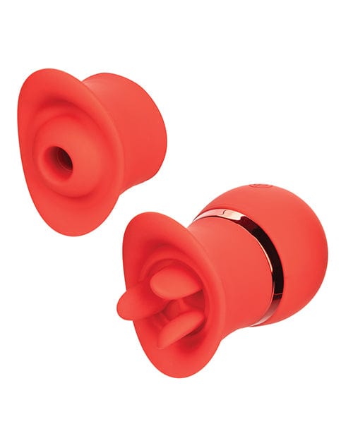 California Exotic Novelties French Kiss Suck &amp; Play Interchangeable Set - Red Vibrators