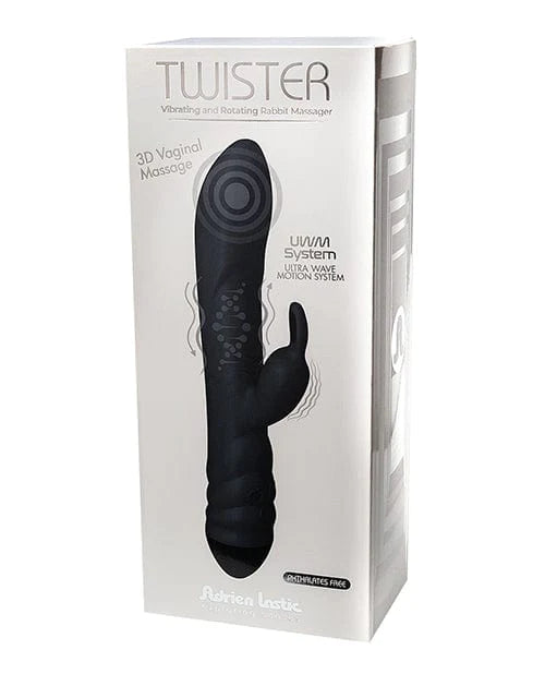 Cnex Eic Corp/adrien Lastic Adrien Lastic Twister Clitoral Sucker & Vibrating Rabbit - Black Vibrators
