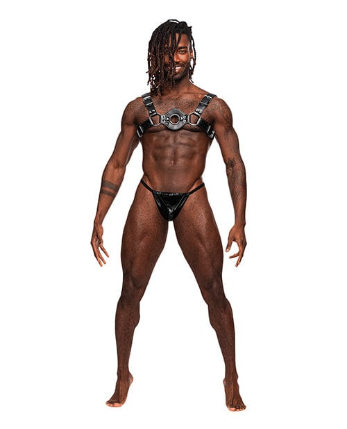 Comme Ci Comme Ca Libra Pu Leather Chest Harness Black O/s Kink &amp; BDSM