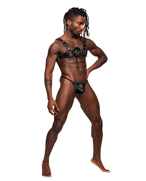 Comme Ci Comme Ca Libra Pu Leather Chest Harness Black O/s Kink &amp; BDSM