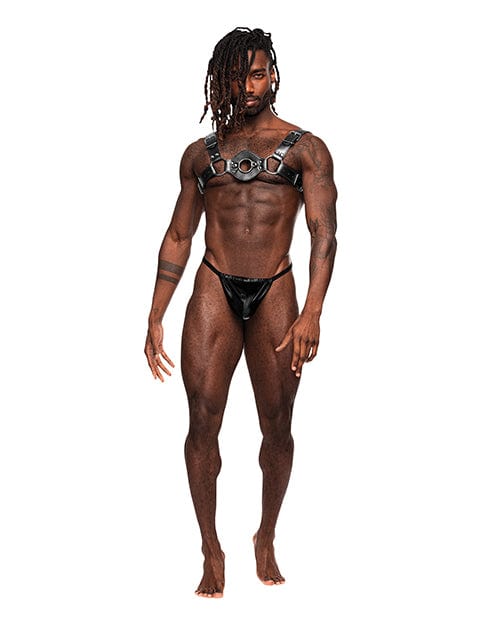 Comme Ci Comme Ca Libra Pu Leather Chest Harness Black O/s Kink &amp; BDSM