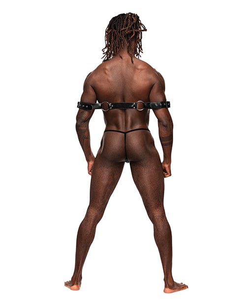 Comme Ci Comme Ca Pisces Pu Leather Bicep &amp; Back Harness Black O/s Kink &amp; BDSM