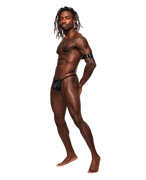 Comme Ci Comme Ca Pisces Pu Leather Bicep &amp; Back Harness Black O/s Kink &amp; BDSM