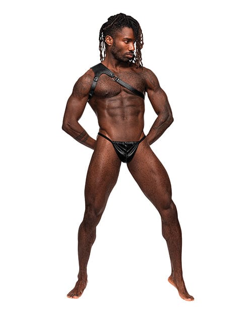 Comme Ci Comme Ca Zodiac Pu Leather Shoulder Harness Black O/s Kink &amp; BDSM