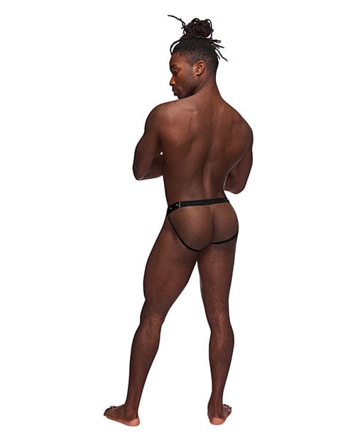 Comme Ci Comme Ca Fetish Cyclops Nylon Spandex Pouchless Jock Strap Black Lingerie &amp; Costumes