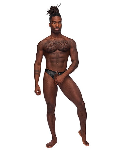 Comme Ci Comme Ca Fetish Cyclops Nylon Spandex Pouchless Jock Strap Black Large/Extra Large Lingerie &amp; Costumes