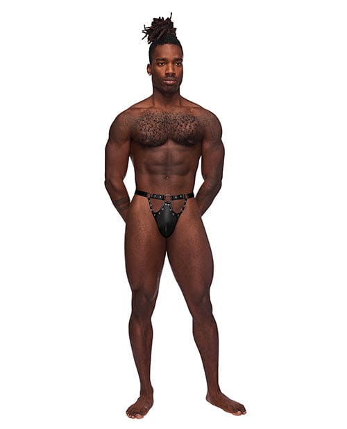 Comme Ci Comme Ca Fetish Jouster Nylon &amp; Spandex Front Ring G-string Black Large/Extra Large Lingerie &amp; Costumes