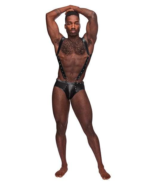 Comme Ci Comme Ca Fetish Uranus Nylon Spandex Moonshine Harness Brief Black Large/Extra Large Lingerie &amp; Costumes