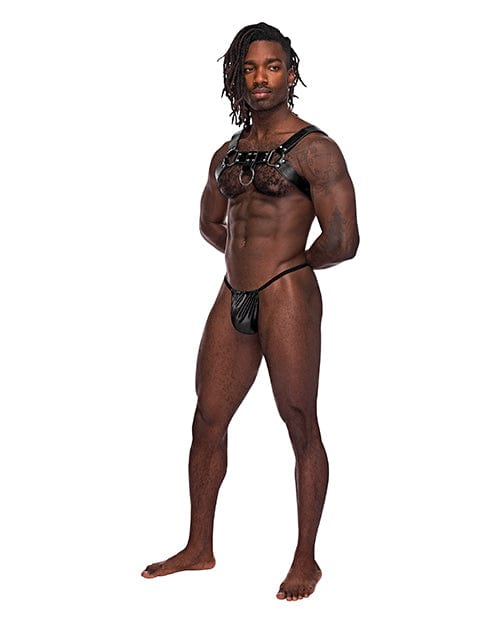 Comme Ci Comme Ca Leather Aries Single Ring Harness Black O-s Lingerie &amp; Costumes